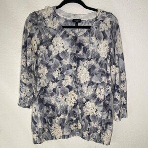 Talbots Button Up Cardigan Womens X US XL Silk Cotton Blend Button-Up